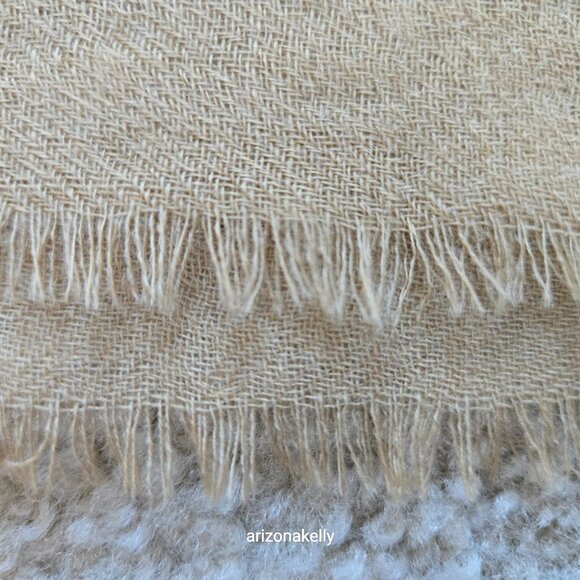 J. Crew Wool Scarf Ombre Gradient Tan to Cream - Picture 8 of 9